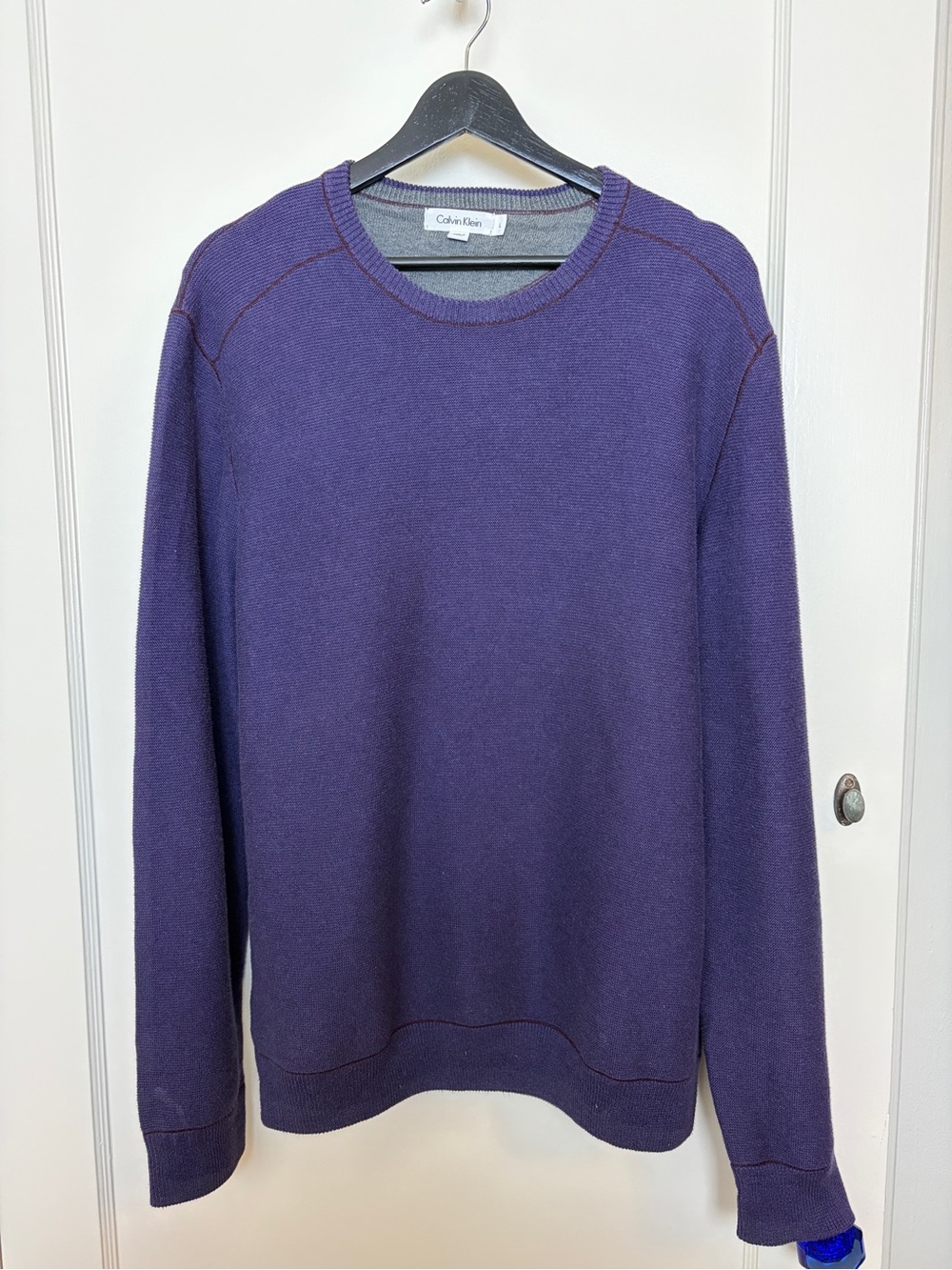 Calvin Klein Men's Purple Pima Cotton Sweater